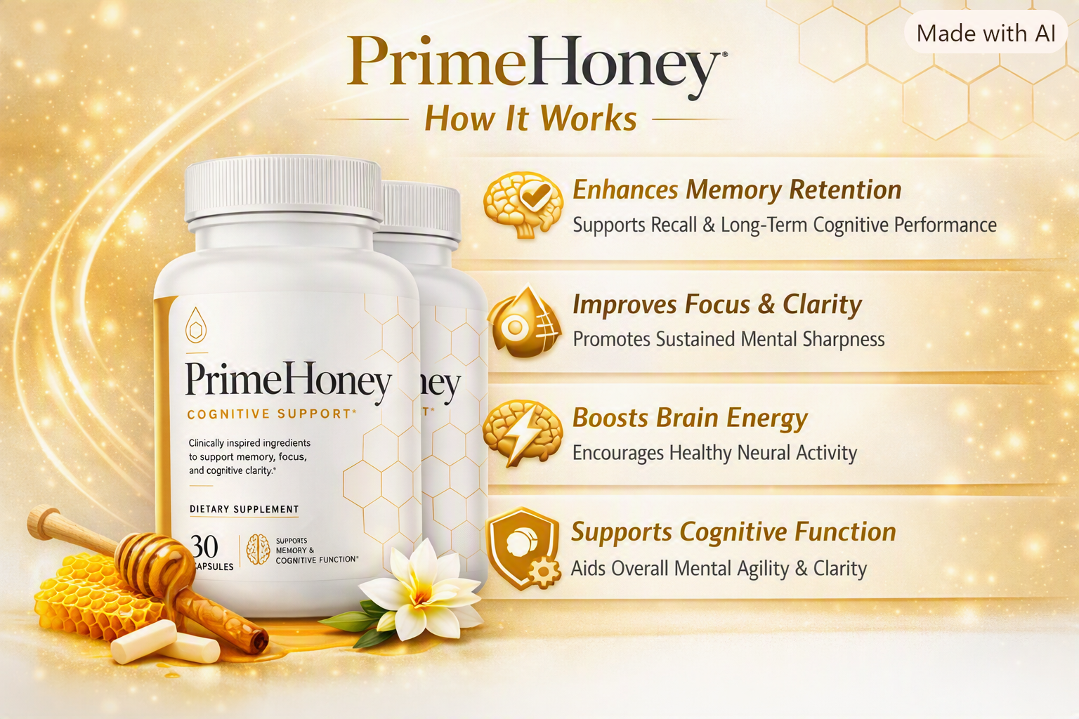 How Prime Honey works — cerebral blood flow, neural energy and neuroprotection